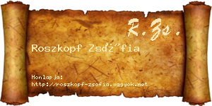 Roszkopf Zsófia névjegykártya