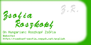 zsofia roszkopf business card